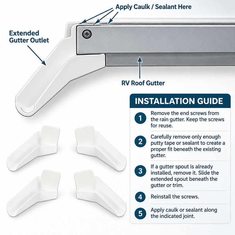 RV Gutter Spout Extenders for Roof Runoff – Direct Water