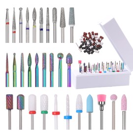 30Pcs Nail Drill Bits with Sanding Bands, Nail Drill Bit Set for Acrylic Nail, 3/32 inch Professional Carbide Nail Bits for Nail Drill Cuticle Manicure Pedicure