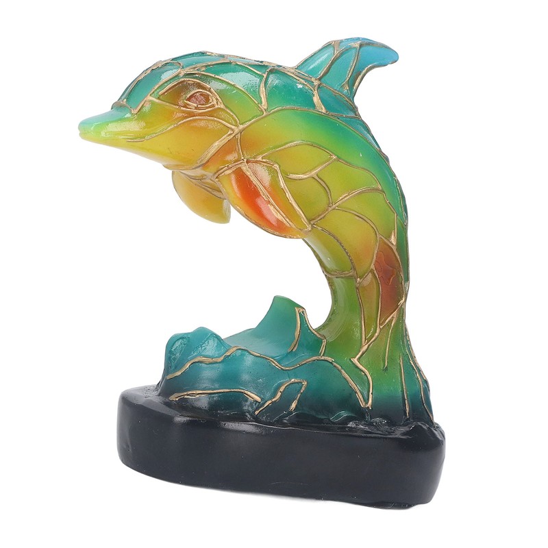 Animal Table Lamp Retro USB Plug in Decorative Resin Dolphin