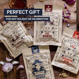 Righteous Felon Beef Jerky - Bourbon Franklin Flavor - All-Natural Bourbon Jerky - Locally Sourced & Dried Beef Jerky - Low-Sugar, High-Protein, Healthy Snacks - 2 Ounces Each, Pack of 3