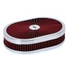 espeedpro21 Chrome 12"x2 Oval Super flow Thru Air Cleaner Washable
