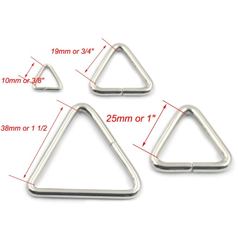 Bluemoona 25 Pcs - 19mm 3/4" Triangles Rings for Belt