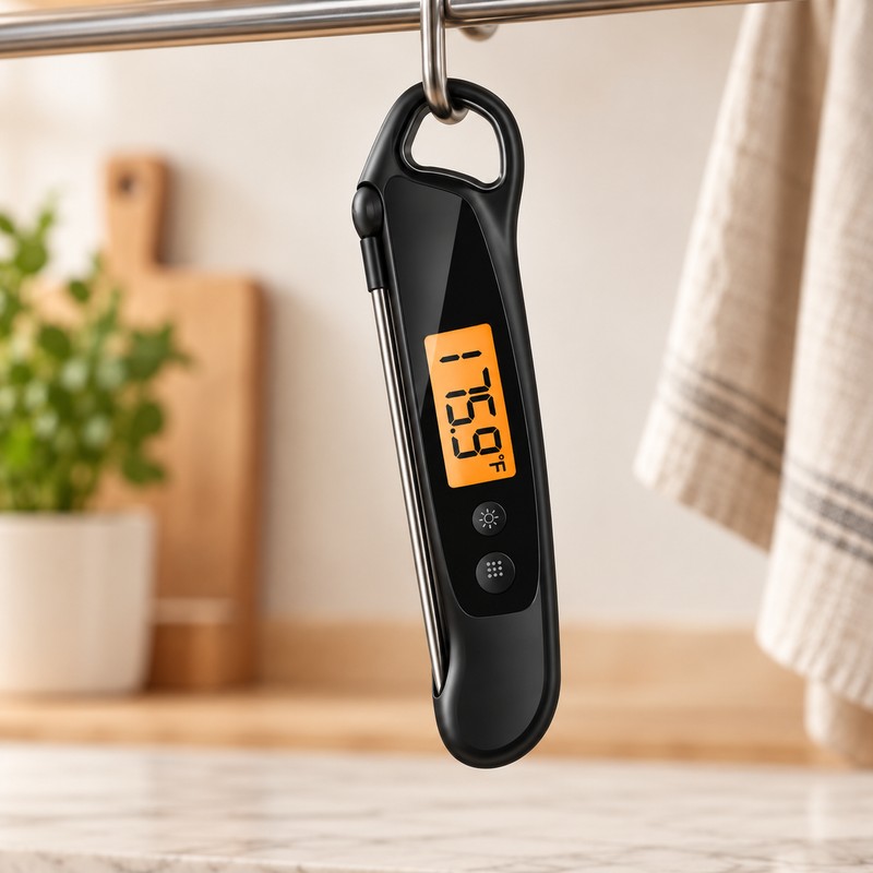 Digital Food Thermometer for Cooking & BBQ – Foldable Probe