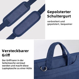 Voova Laptop Bag 17 17.3 17.3 Inch Lightweight Laptop Bag Notebook Computer Bag Compatible Macbook Dell Acer ASUS HP Lenovo Waterproof Shoulder Strap Hidden Handle Women Men Blue