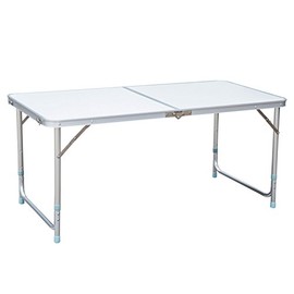 Outsunny Aluminum Camping Folding Camp Table with Carrying Handle, 48-Inch