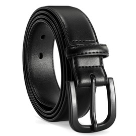 VONMELLI Men's Belt, Metal-Free Leather Belt, Men's TSA Approved, Metal Free Work Belt, Jeans with Hypoallergenic Buckle, black