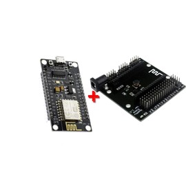 NodeMcu V3 Lua Wemos WiFi ESP-12E ESP8266 Development Board + Base Board | Development Panel ESP8266 NodeMCU Lua V3 WiFi with CH340G USB and Base Shield
