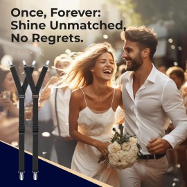 COZIA Shirt Stays Adjustable Soft and Smooth Elastic Black Y Style Tank Pattern