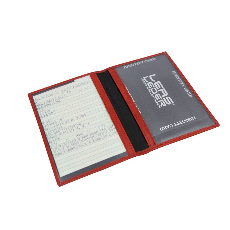 Credit Card Holder LEAS, Genuine Leather, red - ''LEAS Card-Collection''