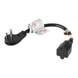VSEER 1Feet 1625W 13A UL SJT 16AWG Flat Plug Heavy Duty Extension Cord Outlet Saver 3-Prong Grounded Short 90 Degree Angle Adapter Power Extension Cord,UL Listed (Black, 1 Pack)