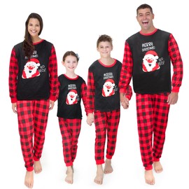 GRPSKCOS Christmas Pajamas for Family, Christmas Matching Family Pyjamas Set, Xmas Santa Claus PJs Sleepwear Nightwear for Mens Womens Adults Kids(02 Plaid Santa, Women, XL)
