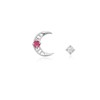 [Custom Made] Leo Dear Moon Ruby Unbalanced Constellation Earrings OTE120617B