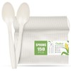 Compostable Spoons 50 Pack 7 Inch Disposable Spoons Biodegradable Cutlery