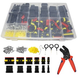 Boatsea 709Pcs Waterproof Wire Connectors, 43 Kits Automotive Electrical Connectors Electrical Wire Connectors Kit 1/2/3/4/5/6 Pin Weather Pack Connector for 13-20 AWG Wire with Ratchet Crimping Tool