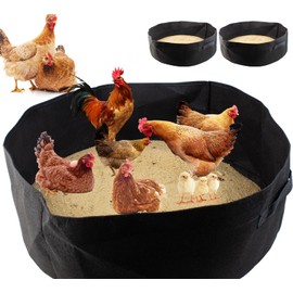 FlidRunest 2PCS Chicken Dust Bath Tub for Coop, Chicken Bath Cleaner Container with Sturdy Handle, 22.8'' x 9.8'' Dust Bath Pool for Chickens, Essential Coop Accessory for Chick, Hens, Poultry