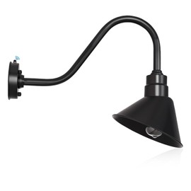 METOJIA Gooseneck-Barn Sign-Light Outdoor-Store Fixture - 10.2 inch Dome Angle Shade Small Wall Scoop Lights Dusk to Dawn Farmhouse Vintage Antique Style Lightin (1PC)