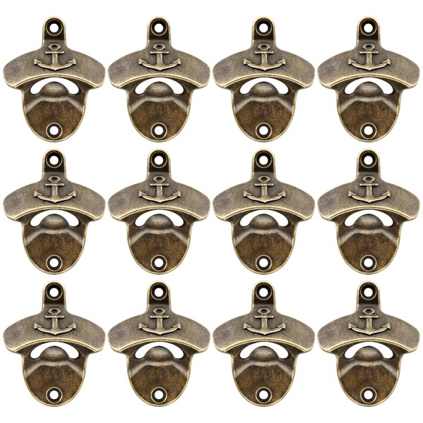 Luwanburg 12 PCS Anchor Bottle Opener Wall Mounted Beer Cap