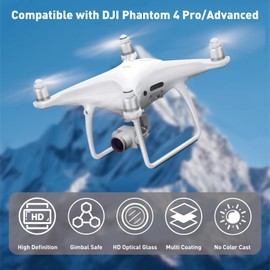 LENSKINS 3 Pack MRC ND4/CPL, ND8/CPL, ND16/CPL Filter for DJI Phantom 4 Pro/Advanced, AGC Optics, Weather-Sealed, Ultra Slim, Multi-Resistant Coated Filter with Lens Cloth