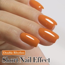 Double Rhythm 15ML Gel Nail Polish Pure Sheer Same Color Same Bottle Soak Off Gel Polish Art Manicure Salon DIY at Home for Women (Deep Ginger Yellow-A1448)