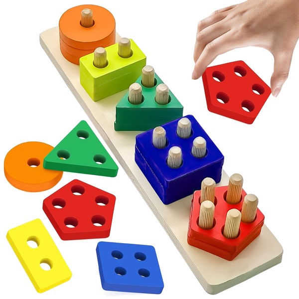 MILIAFLICK Building Blocks Toy from 1 2 3 Years Wooden