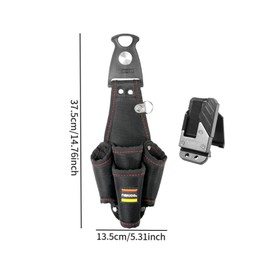 Colcolo Tool Belt Open Tool Pouch Rotatable Oxford Cloth Electrician Pouch Hardware Bag for Handyman Plumbers Construction Workers