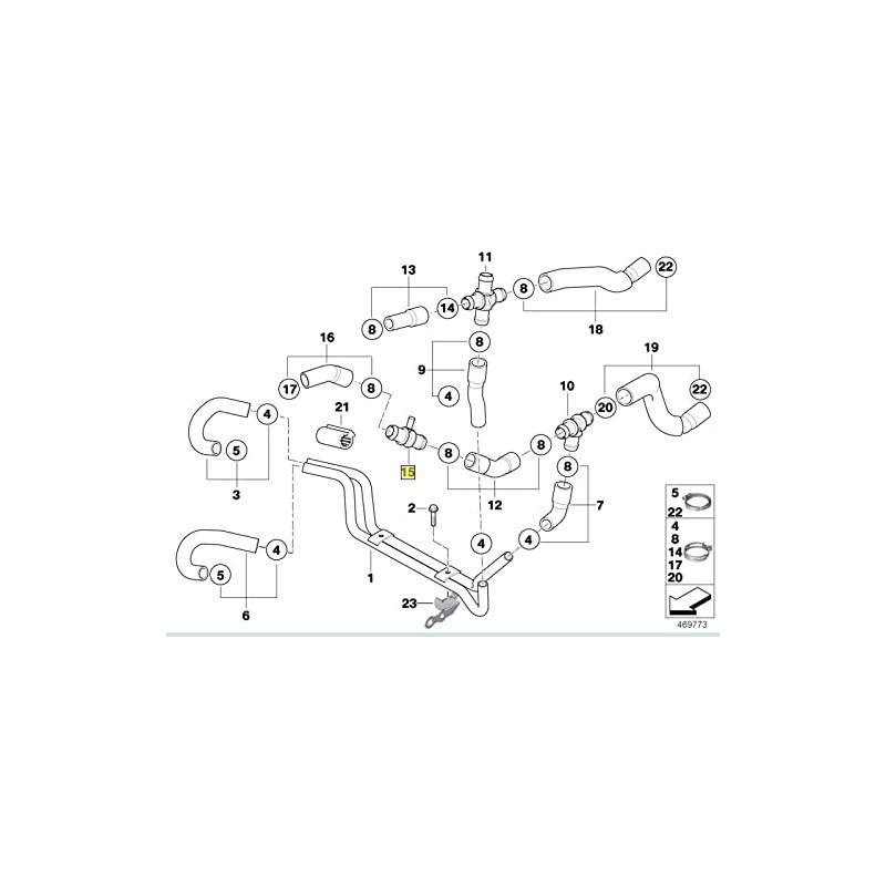MINI R53 R52 Coolant Hose Pipe T-Piece Connector Joint 17127518614