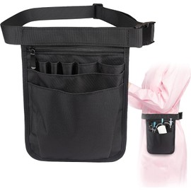 Women's Nurse Bag, Women's Nurse Belt Bag, Adjustable Nurse Bag, Nurse Bag, for Scissors, Care Set, Accessories, Tool Box (18 x 25 cm, Black)