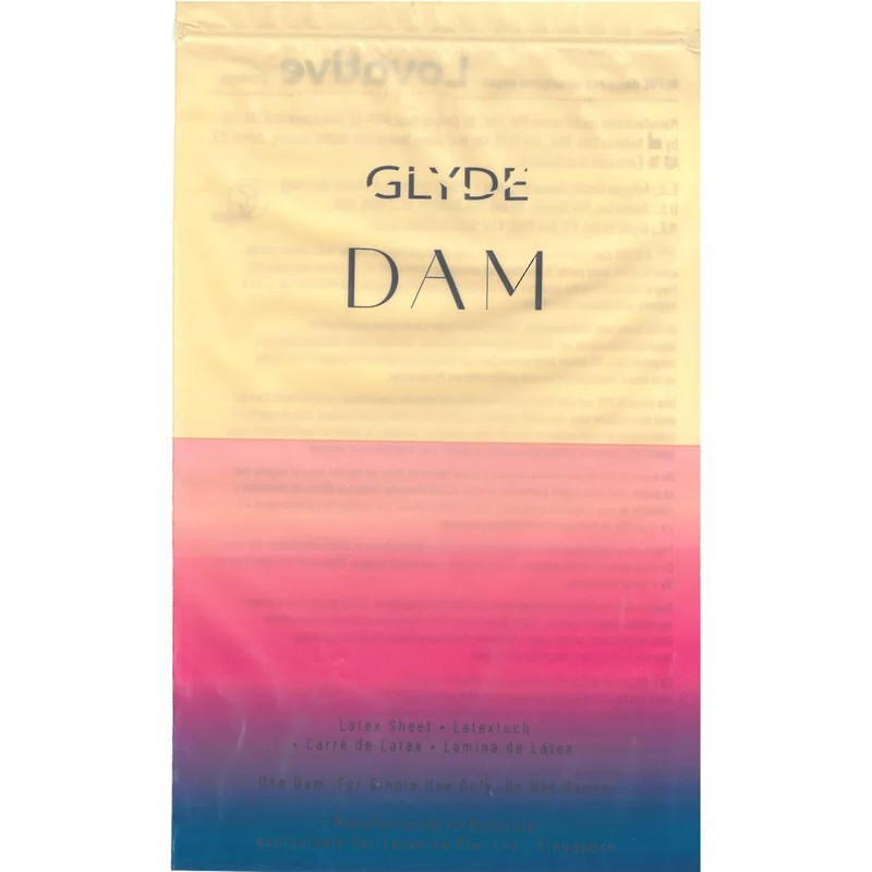 Glyde Dams Vanilla - 4 Latex Protective Wipes - Yellow