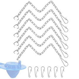 6 Pack Toilet Chain Replacement, 10 Inch Adjustable Toilet Flapper Chain with 12 Hooks and 6 C Loops, Easy Fix Stainless Steel Flush Flapper Chain for Most Modern Toilets, Silver