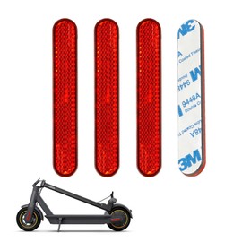 HAFRILY 4pcs E Scooter Side Cover Reflector for E Scooter, Front and Rear Wheel Cap Reflector Block, Compatible Segway Ninebot Max G30/G30D/G30E/G30LP Series (Red)