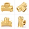 Brass 90° T-Fitting, Three G1 Inch Female Threads (30.5 mm