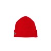 Lacoste Unisex Ribbed Wool Beanie, Rouge, One Size