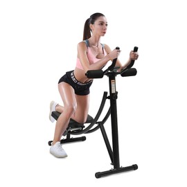 Ab Machine, AB Workout Equipment for Abdominal Exercise and Strength Training, Adjustable Ab Machine Full Body Workout Machine for Home Gym, Abs Fitness Trainers with LED Display
