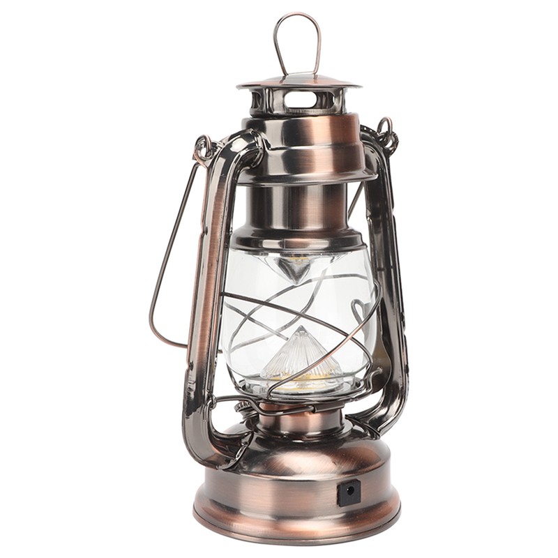 Vintage Camping Lantern 24h Battery Life USB Charging Detachable Lampshade