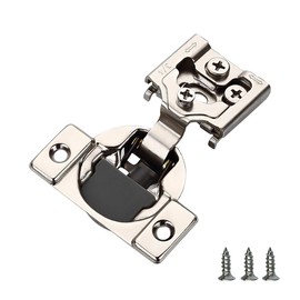 FURNIWARE 50 Pieces Soft Closing Cabinet Hinges, 3/4 inch Overlay Cabinet Hardware Hinges Nickel Plated- 105 Degree