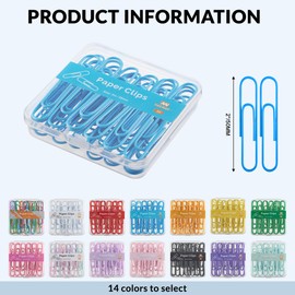 NEEWAY Colorful Large Paper Clips, 2 Inch Jumbo Paper Clips, 150 Count, 3 Pack of 50 (Blue)