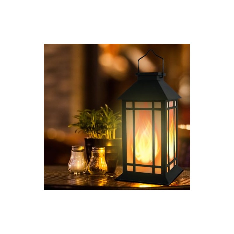 Solar Lantern Outdoor Garden Hanging 11" Lanterns Waterproof LED Vintage