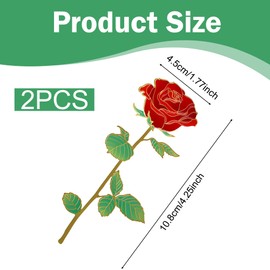 Stylish 2 Pieces Bookmarks for Golden Red Rose - High Quality Rose Bookmarks Durable Metallic Bookmark Pendant, Waterproof Accessory, Gift for Book Lovers