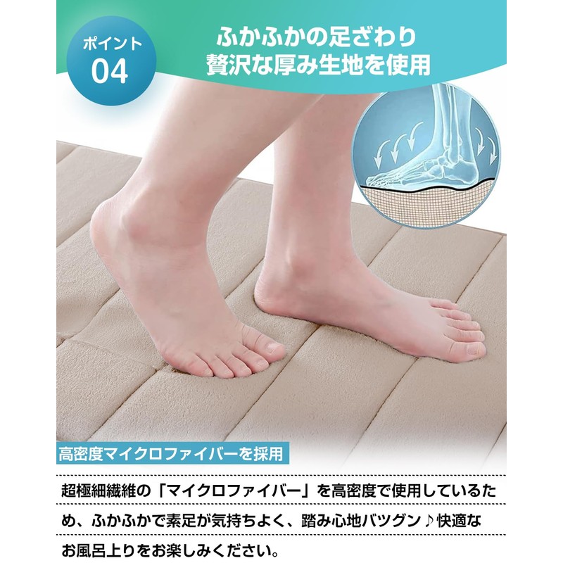 AYO Bath Mat, Quick Drying, Water Absorbent, Bath Mat, Fluffy,