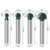 Bestgle 4pcs 1/4" Shank Professional Round Nose Core Box Router