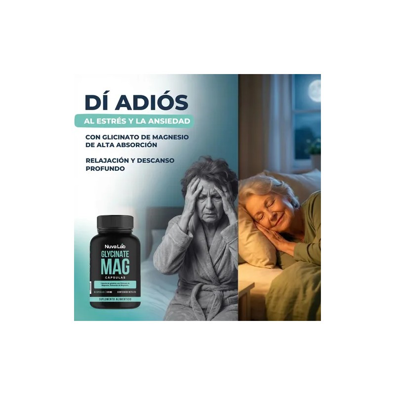 Glicinato Magnesio Capsulas 610mg Nuvalab Domir Sabor