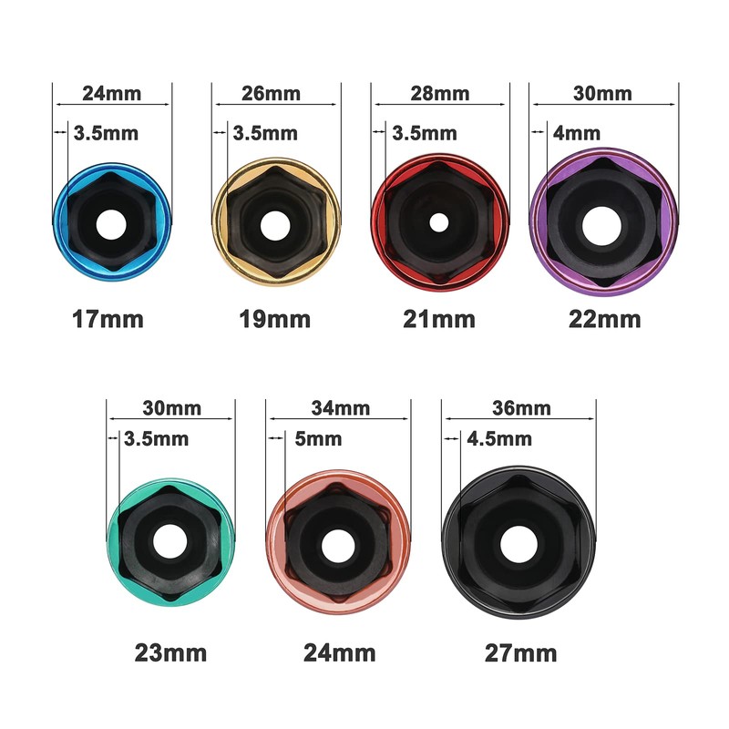 EMENTOL 7PCS 1/2" Drive Thin Wall Deep Wheel Protector Impact