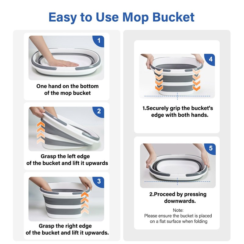 Zonopy Collapsible Bucket, Upgraded 16L (4.2 Gallon) Collapsible Mop Bucket