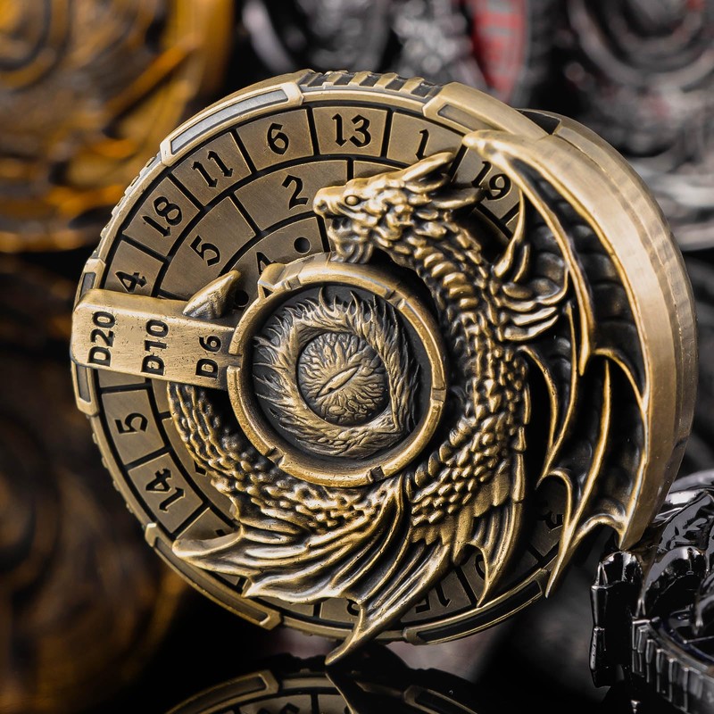 KERWELLSI 7 in 1 Fidget Spinner for DND Dice Set