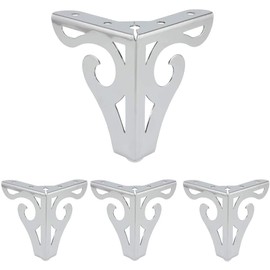 Shiwaki 4 x 4 Inch Furniture Legs Bel in Modern Style Metal Sofa Legs Triangle Feet for Table Cabinet Couch Chair (Polished Chrome)