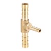 sourcing map Tee Brass Barb Fitting Reducer 3 Way, Fit