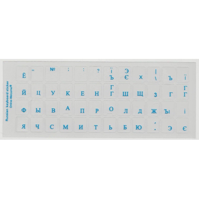 Russian 2 Pack Red Blue Letters Keyboard Stickers Label Shortcut