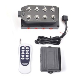 ZHSYMX 12v 8-valve Solenoid Valve Air Ride Suspension Manifold Valve With Remote Controller 0-300 PSI with five display air pressure gauge