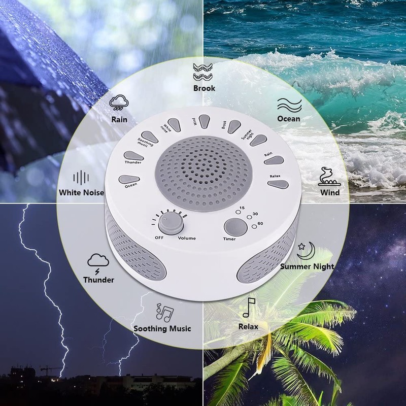 Schlaf White Noise Machine, 9 Beruhigende natürliche Sounds Therapie für
