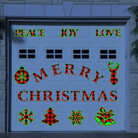 Kanayu 32 Pcs Christmas Garage Door Decorations Magnets Merry Christmas Garage Door Magnets Glow in The Dark Magnetic Decal Luminous Stickers Xmas Decorations for Garage Door Car Refrigerator Party